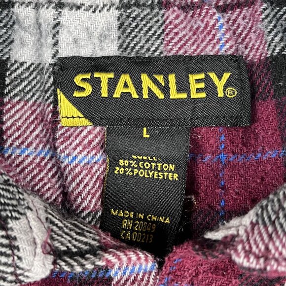 Stanley Mens Front Pocket Heavy Flannel Shirt Sz Large - Picture 4 of 5